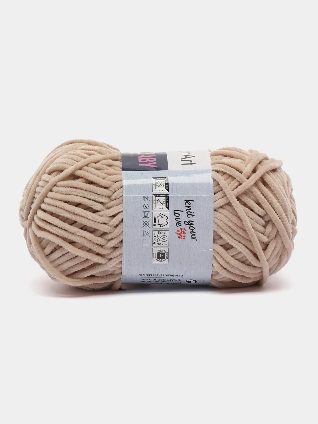 Бежевый пряжа плюшевая YarnArt "Dolce Baby", 100% микрополиэстер, 50 г, 85 м