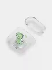 Лайм прозрачный пластиковый чехол для Apple Airpods 1 / 2
