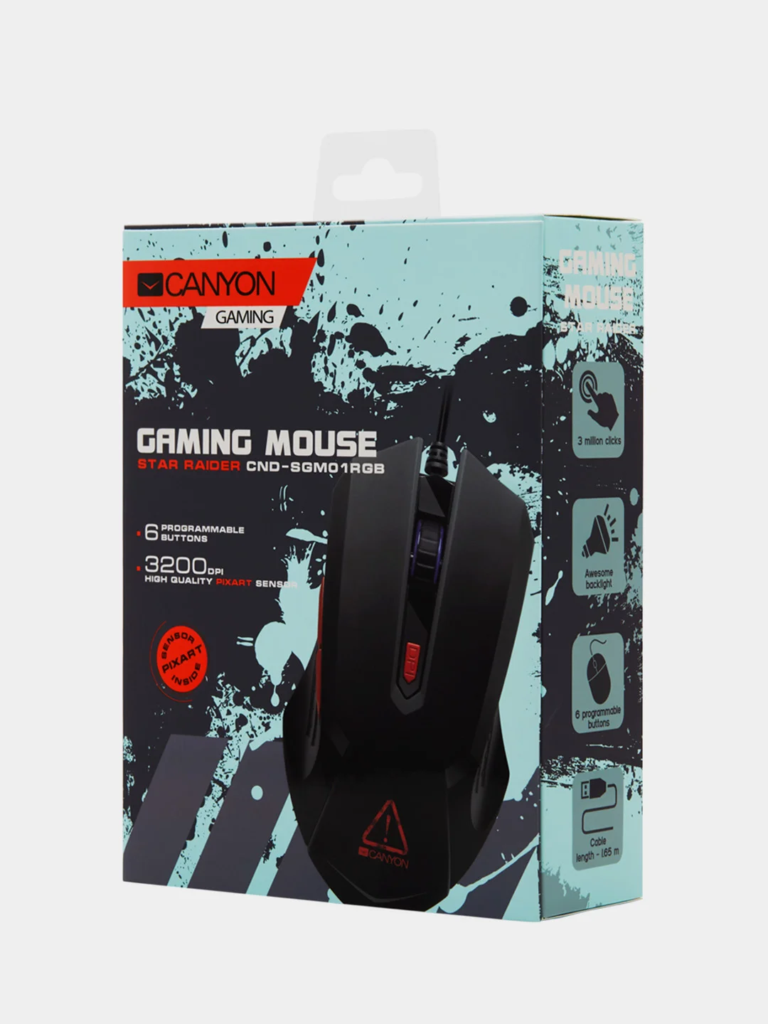 Игровая мышь Canyon GM-1 STAR RAIDER, с подсветкой, 6 кнопок