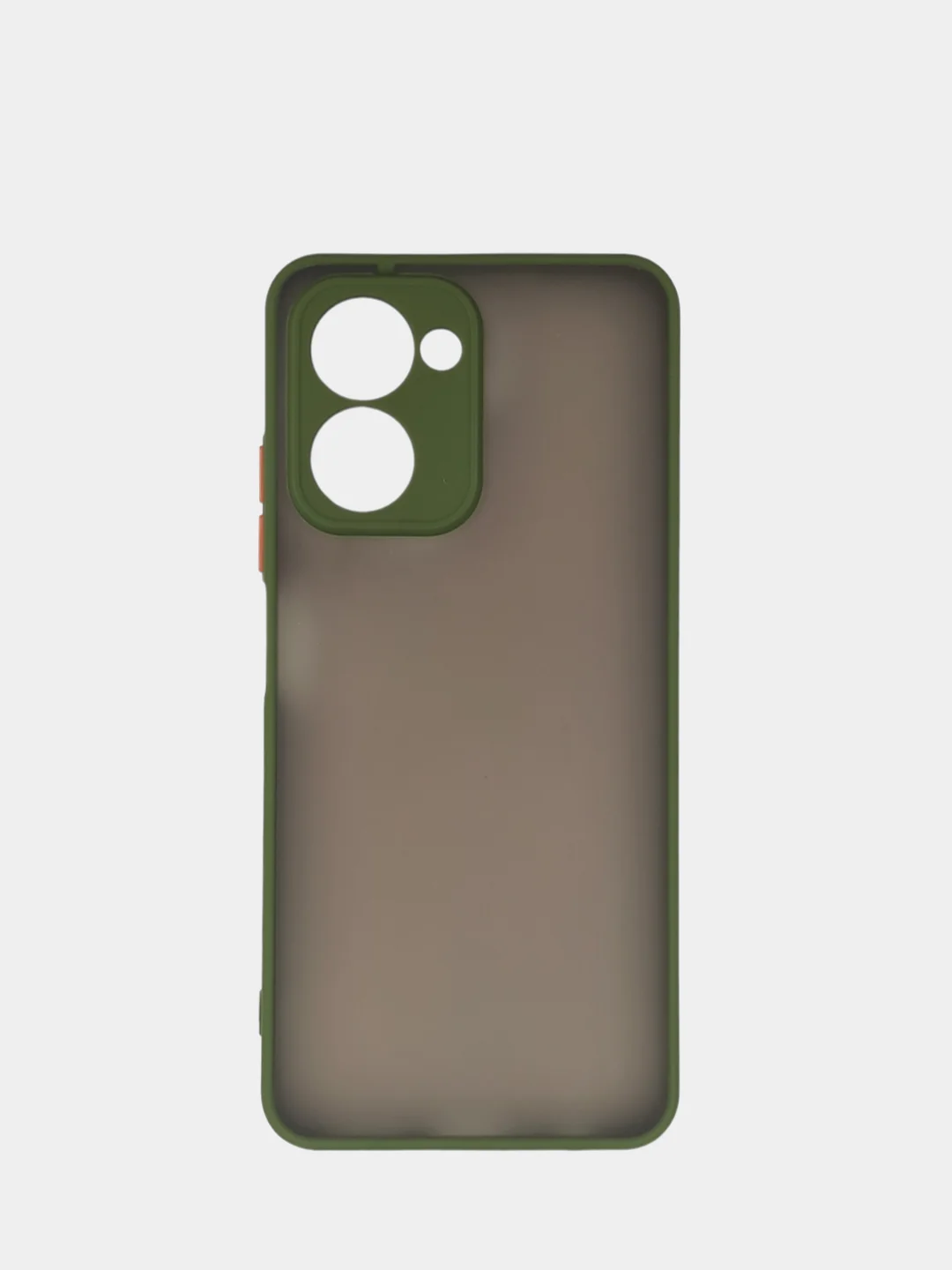 Лесной зеленый чехол Realme C33 / Реалми С33 пластиковый, матовый, с цветными кнопками