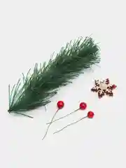 Новогодний Набор "Мишура, снежинка, свеча, ветка елки, снегарики"