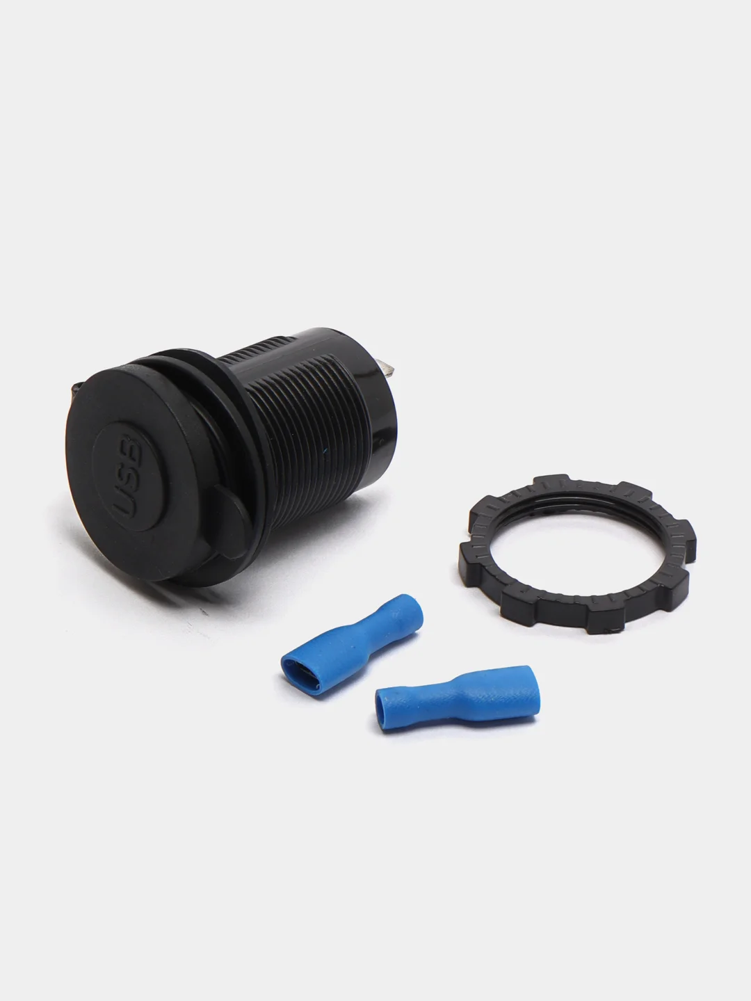 USB-зарядное, врезной круглый, 1А и 2А