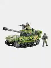 Зеленый конструктор блочный Военная техника, Танк, Самолет, Вертолет