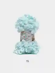 Мятный пряжа Alize Puffy, петельки большие, микрополиэстер, 100 г, 9 м
