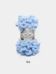 Светло-синий пряжа Alize Puffy, петельки большие, микрополиэстер, 100 г, 9 м