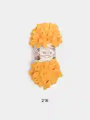 Желтый пряжа Alize Puffy, петельки большие, микрополиэстер, 100 г, 9 м