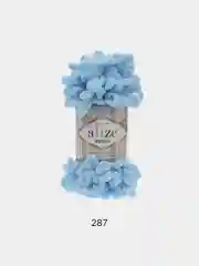 Голубой пряжа Alize Puffy, петельки большие, микрополиэстер, 100 г, 9 м