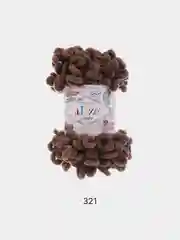 Коричневый пряжа Alize Puffy, петельки большие, микрополиэстер, 100 г, 9 м