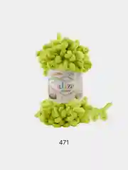 Салатовый пряжа Alize Puffy, петельки большие, микрополиэстер, 100 г, 9 м