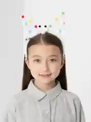 Белый светящийся ободок "Ушки", новогодний, детский