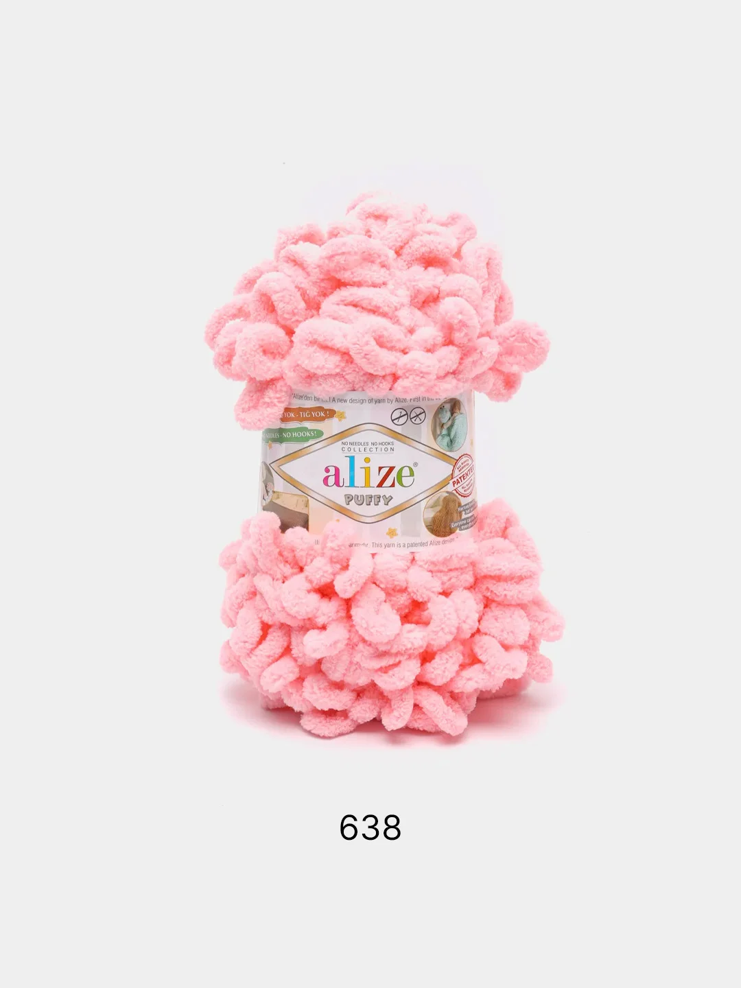 Пудровый пряжа Alize Puffy, петельки большие, микрополиэстер, 100 г, 9 м