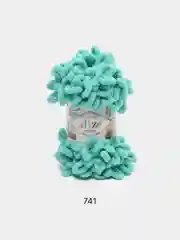 Бирюзовый пряжа Alize Puffy, петельки большие, микрополиэстер, 100 г, 9 м
