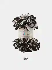 Угольный пряжа Alize Puffy, петельки большие, микрополиэстер, 100 г, 9 м