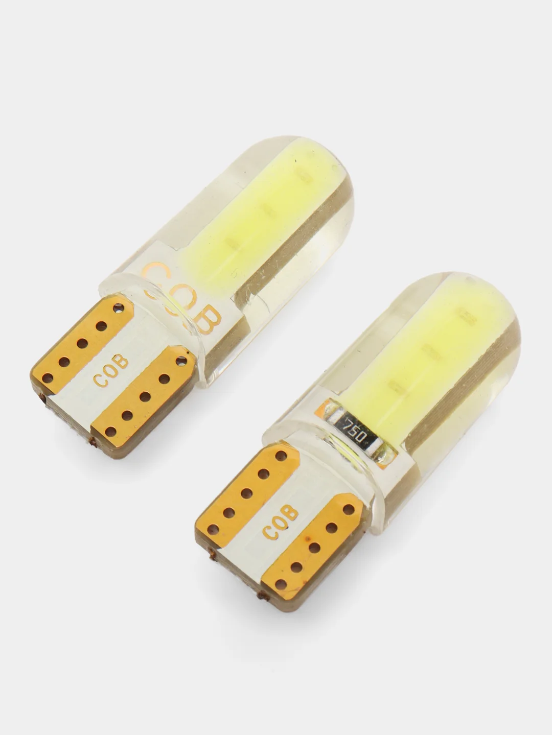 Белый автомобильная светодиодная габаритная LED лампа T10 W5W для ДХО и фар и подцветки салона