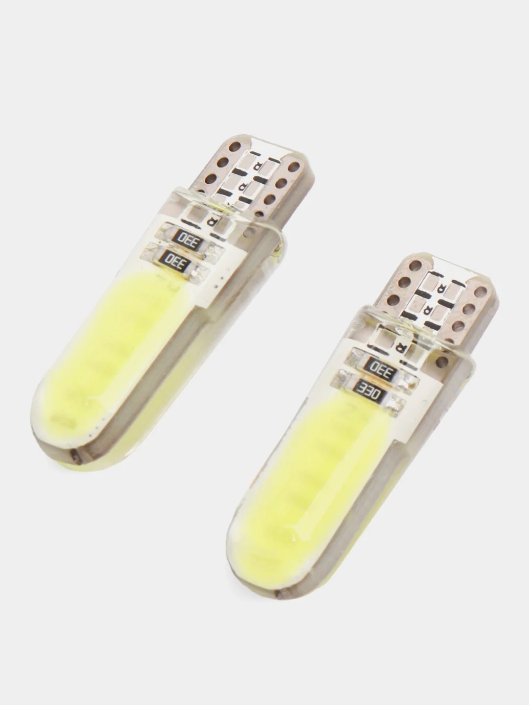Габаритные LED лампы W5W T10 1-2-4 шт COB 10 Светодиодные Лампочки /огонь/салон/подсветка