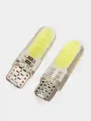 Габаритные LED лампы W5W T10 1-2-4 шт COB 10 Светодиодные Лампочки /огонь/салон/подсветка