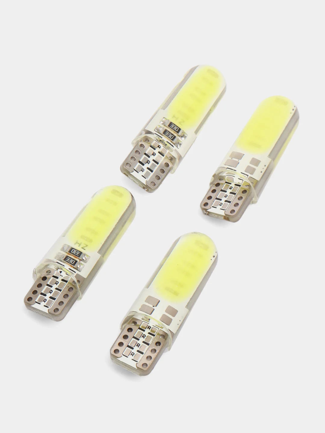 Габаритные LED лампы W5W T10 1-2-4 шт COB 10 Светодиодные Лампочки /огонь/салон/подсветка