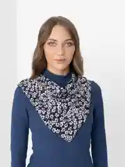 Индиго платок женский из хлопка с принтом