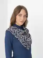 Индиго платок женский из хлопка с принтом
