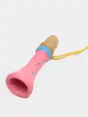 Розовый свисток деревянный, дудка
