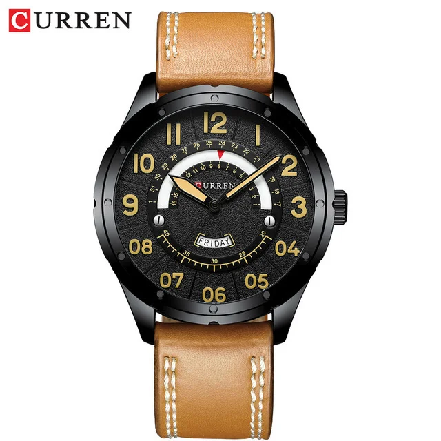 Медный мужские наручные часы Curren 8267 с календарём в подарочной упаковке
