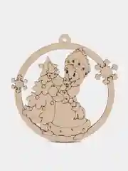 Фиолетовый новогодние елочные игрушки из дерева
