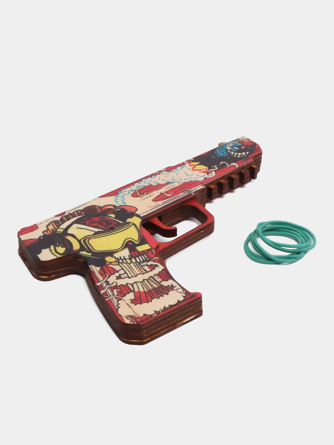 Бордовый резинкострел пистолет Five-Seven из CS:GO, 6 скинов, дерево