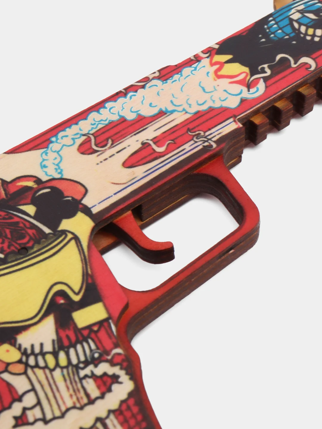 Бордовый резинкострел пистолет Five-Seven из CS:GO, 6 скинов, дерево