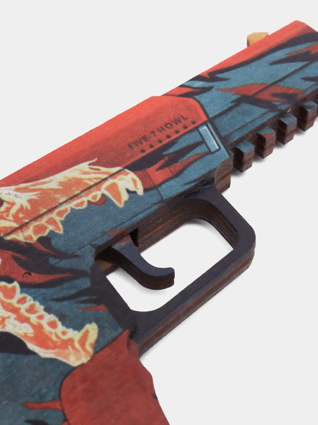 Алый резинкострел пистолет Five-Seven из CS:GO, 6 скинов, дерево