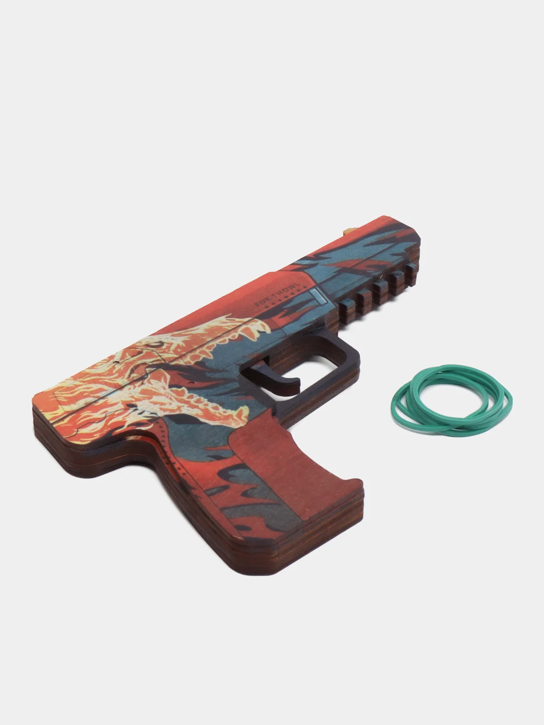 Алый резинкострел пистолет Five-Seven из CS:GO, 6 скинов, дерево