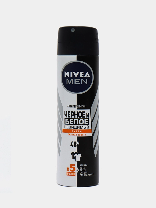 Антиперспирант спрей NIVEA MEN "Невидимый для черного и белого Extra", мужской, 150 мл
