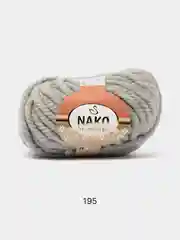 Серый меланж пряжа Nako Pure Wool Plus, 100%шерсть, 100г/30м