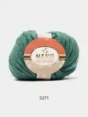 Зеленый пряжа Nako Pure Wool Plus, 100%шерсть, 100г/30м