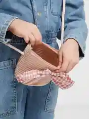 Конфетный шляпа детская с сумочкой, соломенная