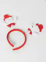 Белый новогодний ободок, новогодний декор, олень, дед мороз