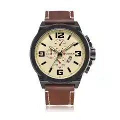 Коричневый мужские нручные часы Curren 8230 в подарочной упаковке