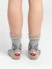 Серый носки махровые, новогодние