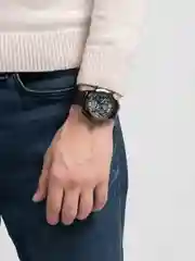 Черный часы мужские наручные Amst