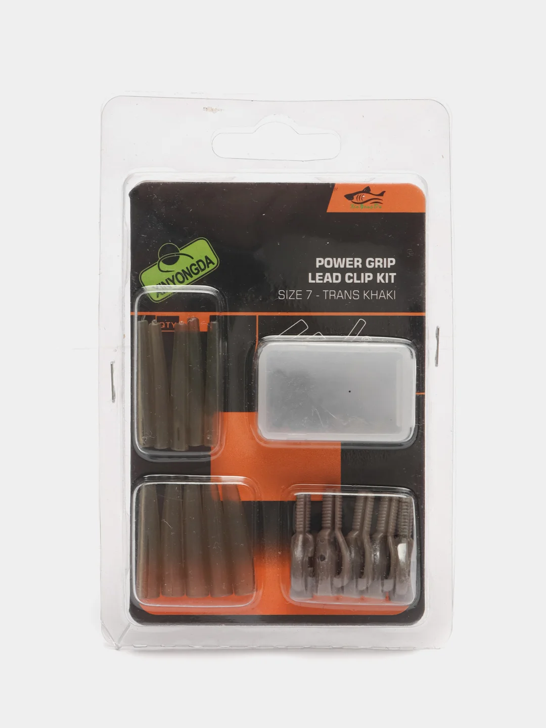 Набор безопасных клипс Fox Power Grip Lead Clip Kit Trans Khaki с усиленным конусом