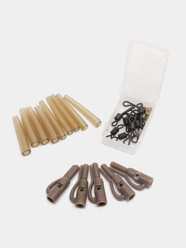 Набор безопасных клипс Fox Power Grip Lead Clip Kit Trans Khaki с усиленным конусом