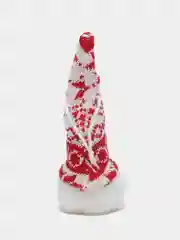 Белый гном новогодний, игрушка ёлочная, светящаяся