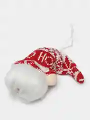 Белый гном новогодний, игрушка ёлочная, светящаяся