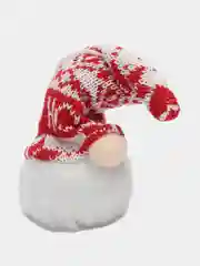 Белый гном новогодний, игрушка ёлочная, светящаяся