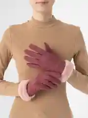 Бордовый перчатки женские