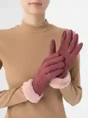 Бордовый перчатки женские