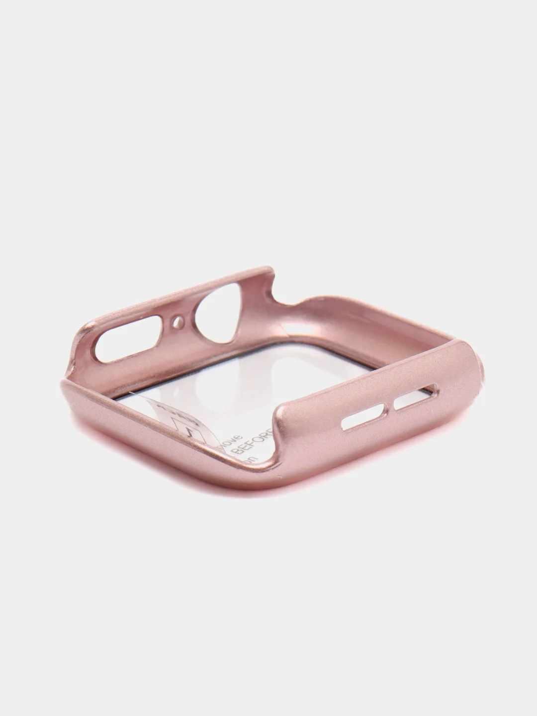 Розовый бампер с защитным стеклом для Apple Watch 38/40/41/42/44/45/49