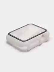 Бежевый бампер с защитным стеклом и ремешком для Apple Watch 38/40/41/42/44/45/49