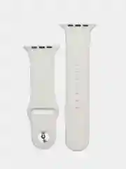 Бежевый бампер с защитным стеклом и ремешком для Apple Watch 38/40/41/42/44/45/49