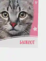 Блокнот А7, 24 листа на скрепке "Домашние животные", обложка мелованная бумага, МИКС