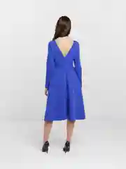 Синий женское длинное платье, с А-силуэтом и длинным рукавом